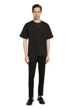 Dolce and Gabbana Cotton T-shirt with metal logo - Image 3
