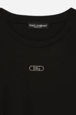 Dolce and Gabbana Cotton T-shirt with metal logo - Image 6