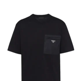*Prada Black Re-Nylon and jersey T-shirt
