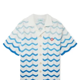 Casa Blanca Wavy Gradient Crochet Shirt