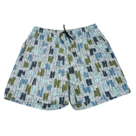 Hermes Men's Coups de Goua'H Swim Trunks Blue Givre M