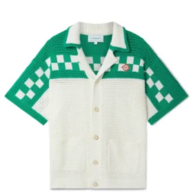 Casa Blanca Chequered Crochet Shirt