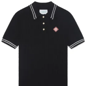 Casa Blanca Silver Trim Boucle Polo Shirt