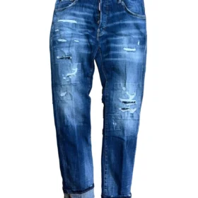 *Dsquared2 Yellow Patch Distressed Denim Jeans
