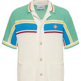 Casa Blanca Crocheted cotton tennis shirt