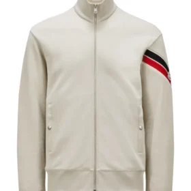 Moncler Tricolour Accent Cotton Zip-Up Sweatshirt