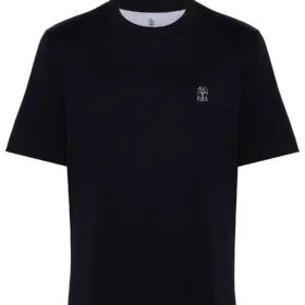 Brunello logo-print cotton T-shirt Black