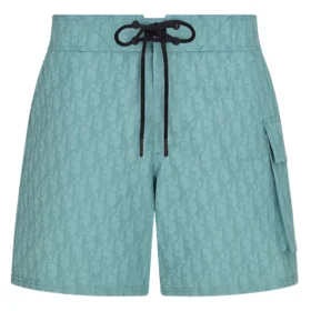 Dior Oblique swim shorts Water green technical canvas
