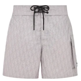 Dior Oblique swim shorts Pearl-colored technical canvas