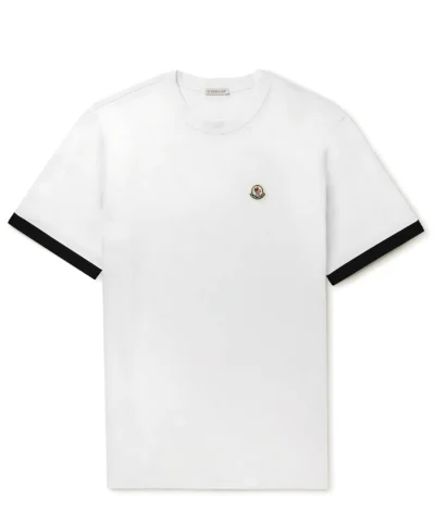 *Moncler Logo-Appliquéd Cotton-Jersey T-Shirt - White