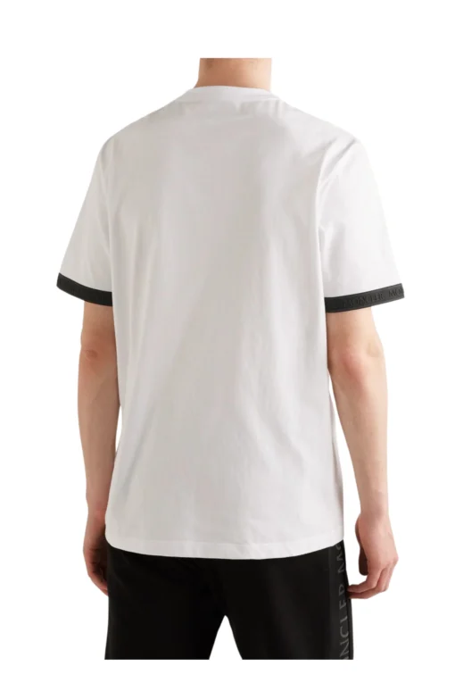 *Moncler Logo-Appliquéd Cotton-Jersey T-Shirt - White - Image 4