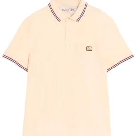 VALENTINO Cotton Piqué Polo Shirt With Vlogo Patch