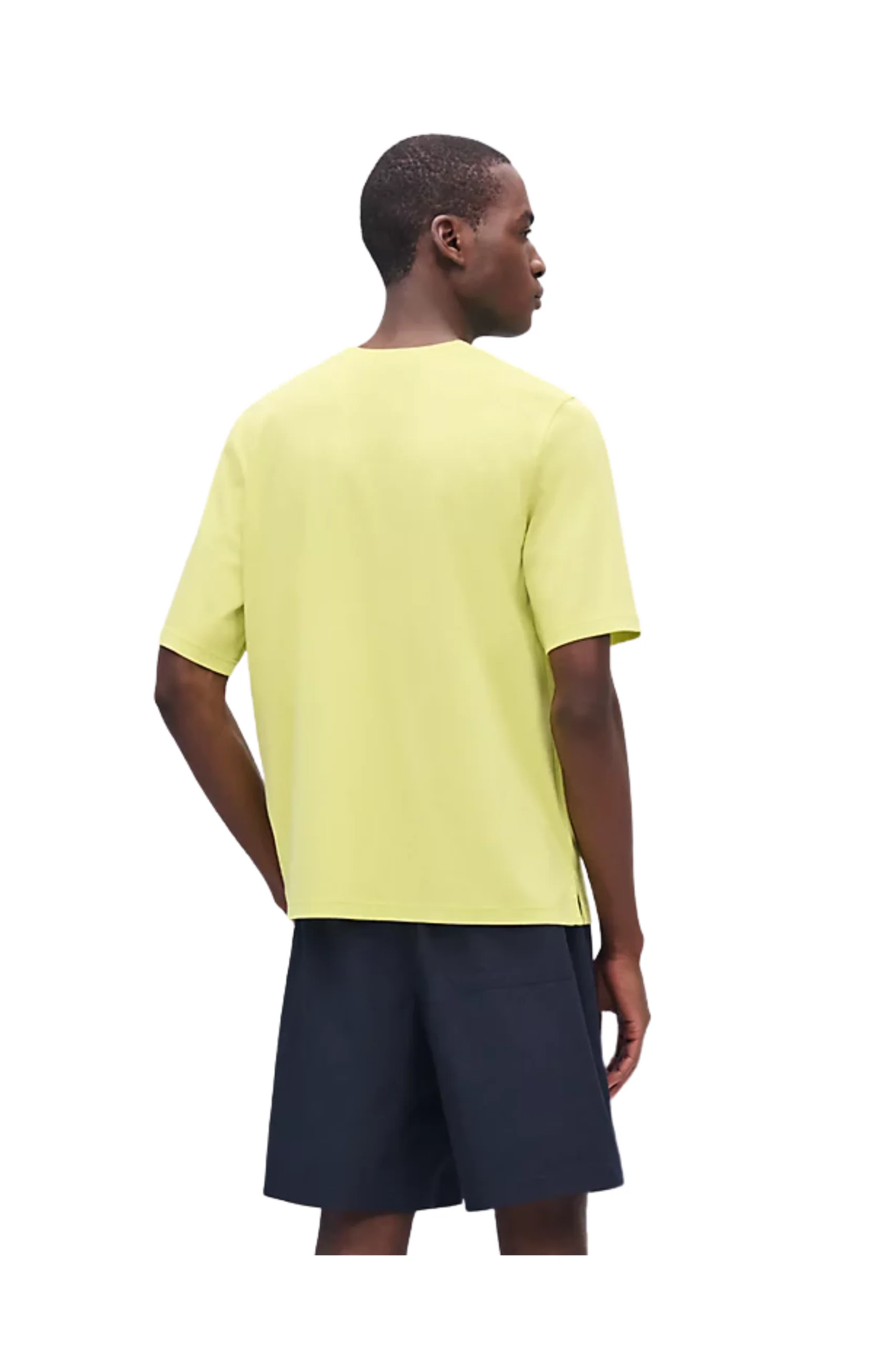 (XXX) H557930HA2TME_2 Hermes "H Puzzle" Lime t-shirt with leather detail - Image 2
