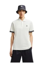 *Moncler Logo White Cotton Piquet Polo Shirt – Bild 2