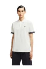 *Moncler Logo White Cotton Piquet Polo Shirt – Bild 3