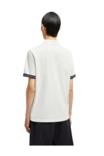 *Moncler Logo White Cotton Piquet Polo Shirt – Bild 5