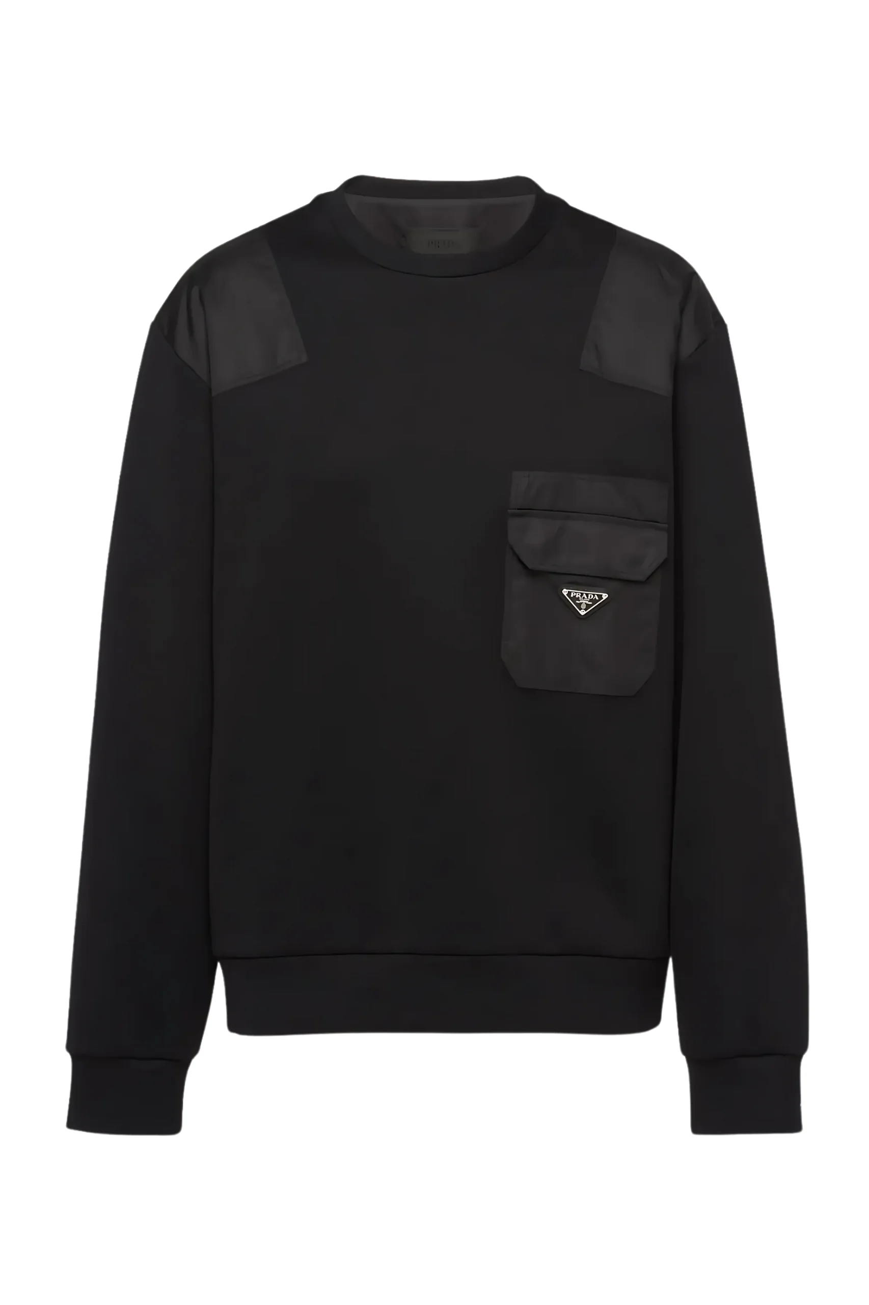 Prada Cotton sweatshirt with Re-Nylon details