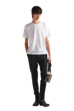 Prada Stretch cotton White T-shirt with logo – Bild 2