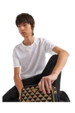 Prada Stretch cotton White T-shirt with logo – Bild 3