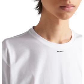Prada Stretch cotton White T-shirt with logo