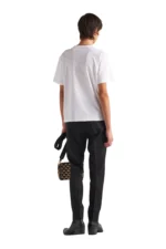 Prada Stretch cotton White T-shirt with logo – Bild 5
