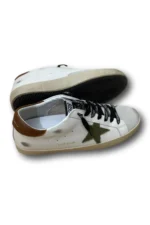 GOLDEN GOOSE Men's Super-Star with star in olive green canvas - Image 4