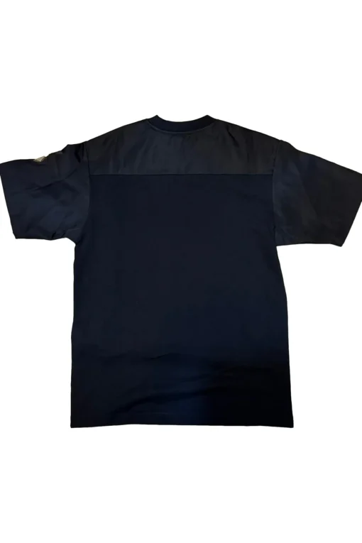 PRADA Stretch Cotton T-shirt With Nylon Details In Black – Bild 2