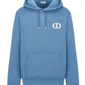 Dior CD Icon Hooded Sweatshirt Blue Cotton Fleece