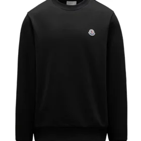 Moncler Logo Patch Cotton Sweatshirt Black