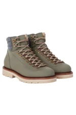 Brunello cucinelli Nubuck mountain-style boots with wool diagonal insert