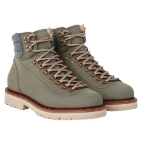 Brunello cucinelli Nubuck mountain-style boots with wool diagonal insert