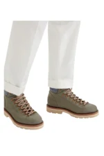 Brunello cucinelli Nubuck mountain-style boots with wool diagonal insert - Image 4