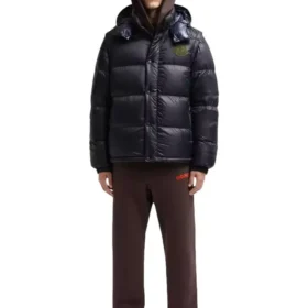 Moncler Cyclone 2-in-1 Hooded Short Down Jacket Dark Blue