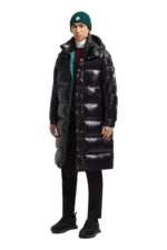 Moncler Hanoverian Hooded Square-Quilted Long Down Jacket