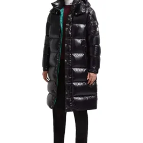 Moncler Hanoverian Hooded Square-Quilted Long Down Jacket
