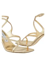 Azie 85  Gold Metallic Nappa Leather Sandals - Image 3