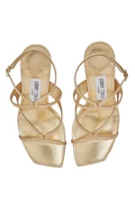Azie 85  Gold Metallic Nappa Leather Sandals - Image 4