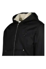 Prada Black Re-Nylon Fur-lined Jacket - Image 3