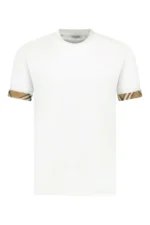 Burberry 'Ellison' Organic Cotton Check Sleeve White