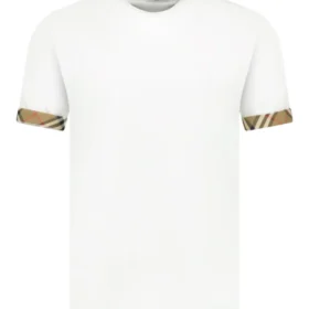 Burberry 'Ellison' Organic Cotton Check Sleeve White