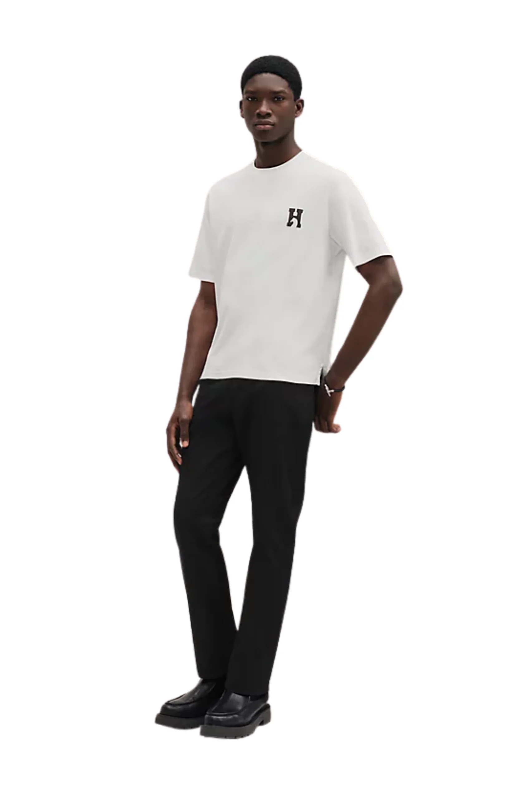 (XXX) H567810HA903XL_1 Hermes ''H'Cheval" t-shirt with leather detail - Image 1