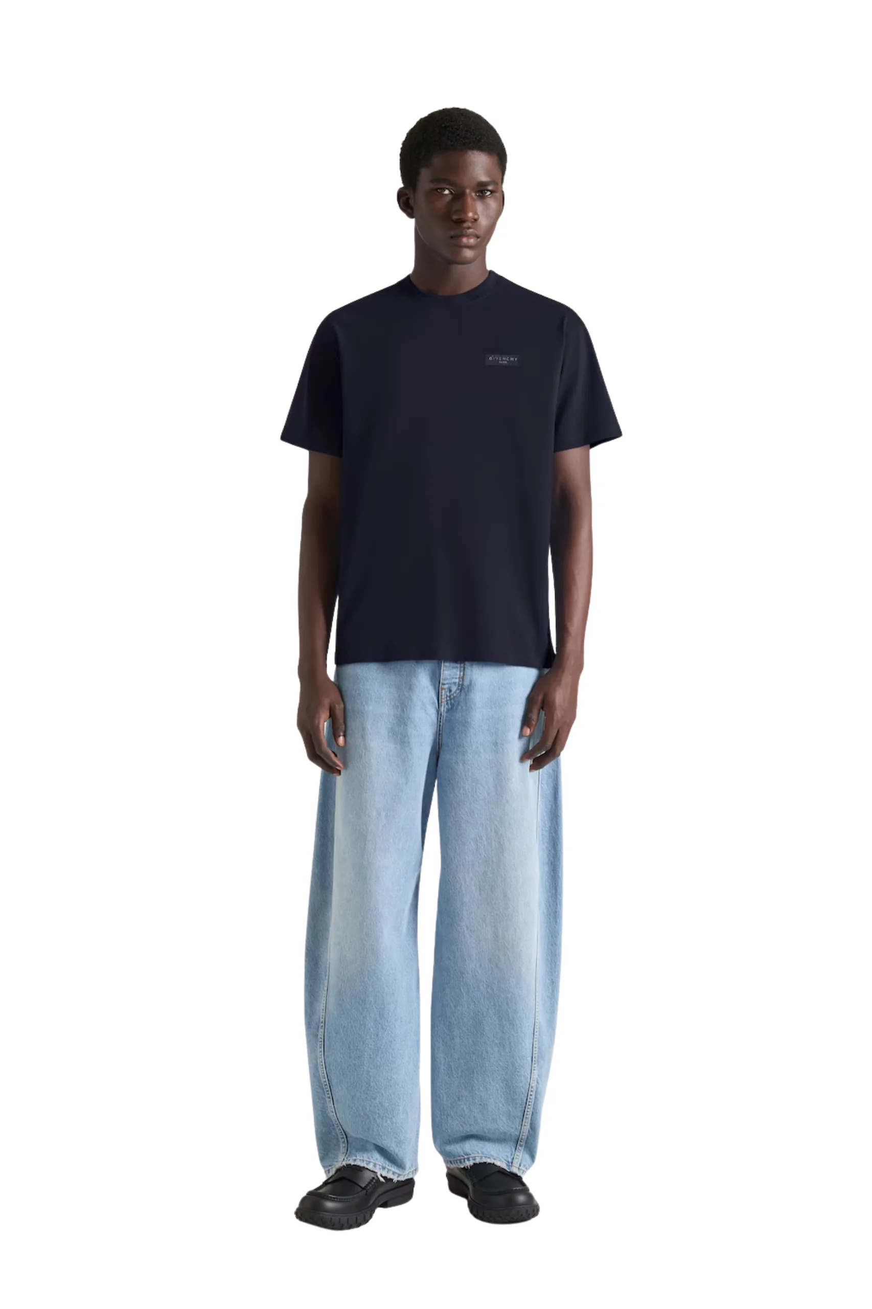 BM71NK3YSJ-499_1 Givenchy T-shirt in cotton with GIVENCHY Paris gros grain – Bild 1