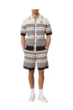 Amiri Loose fit shorts in wool blend with checked design – Bild 2