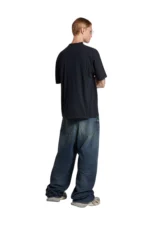 Balenciaga Men's Laurel Classic Medium Fit T-shirt in Faded Black – Bild 4