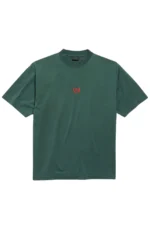 Balenciaga Men's Laurel Classic Medium Fit T-shirt in Dark Green/red