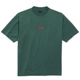 Balenciaga Men's Laurel Classic Medium Fit T-shirt in Dark Green/red