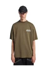 Balenciaga Men's Masking Tape Medium Fit T-shirt in Khaki - Image 5