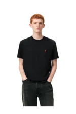 Ami Black Cotton Red Ami De Coeur Tshirt – Bild 2