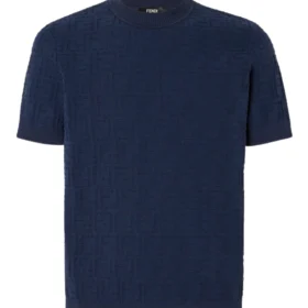 Fendi Blue cotton FF Selleria pullover