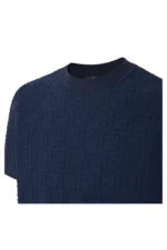 Fendi Blue cotton FF Selleria pullover - Image 3